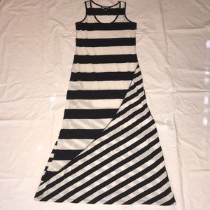 Black & White stripe maxi dress. Size Large.